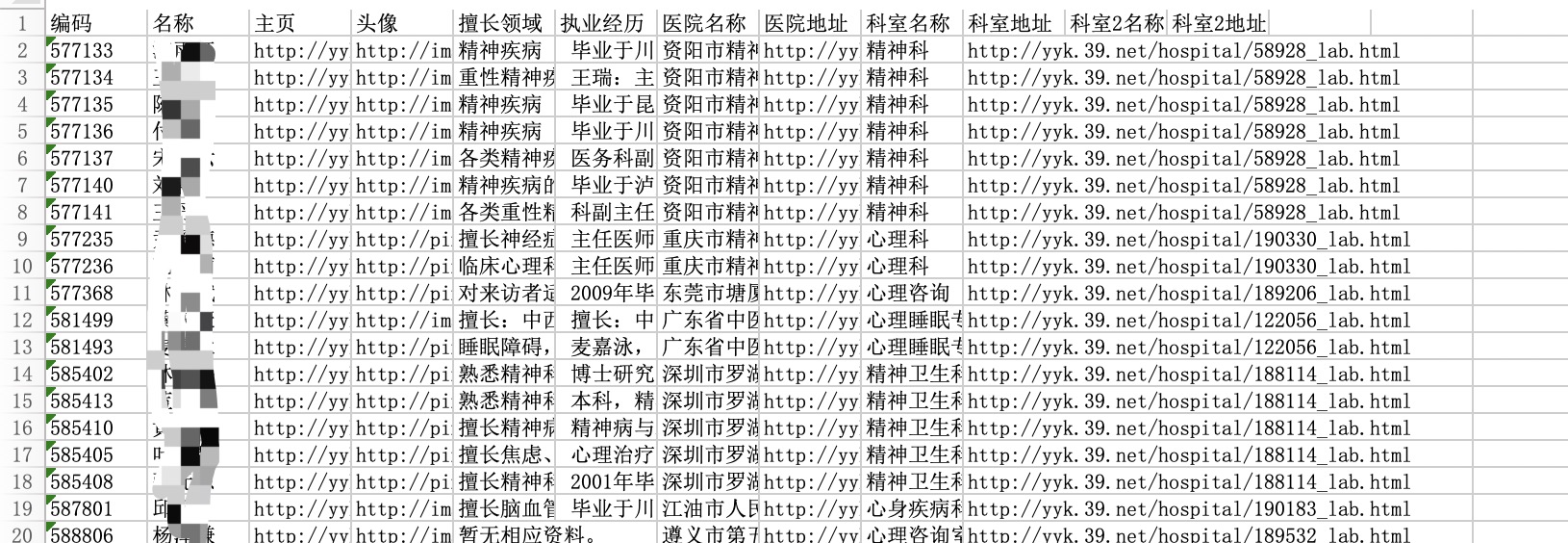 医生信息列表